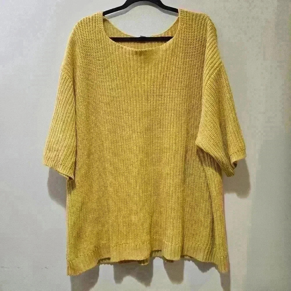Bundle of 2 Woman Within Three-Quarter Sleeve Shaker Sweater size 1X #229